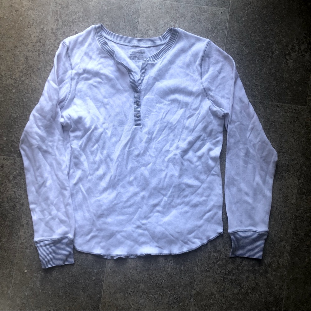 Long sleeved thermal tshirt -white